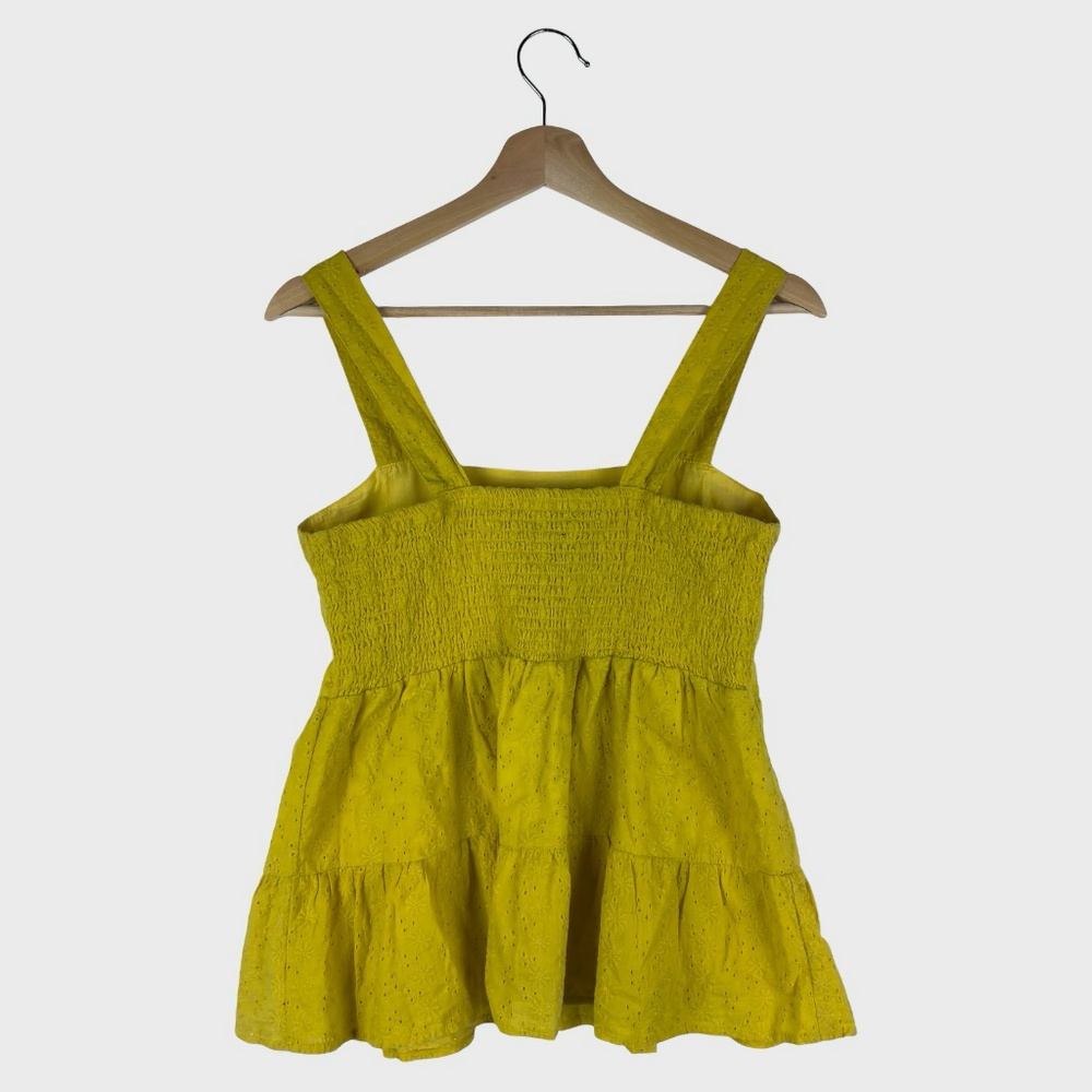 AQUA Yellow Sleeveless Peplum Top - Picture 2 of 5